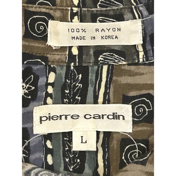 Pierre Cardin 100% Rayon Patterned Shirt Men's size L - Picture 3 of 3